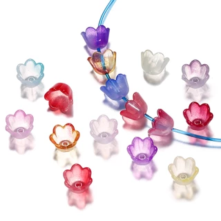 St.kunkka 50Pcs ลูกปัด อะคริลิค ดอก กล้วยไม้ ไม้ ป่า ชุดเซ็ท ไล่ระดับสี สำหรับทำเครื่องประดับ DIY