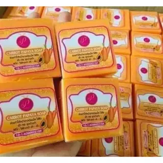 สบู่แพรวาไวท์ สบู่แครอทมะละกอ Carrot Papaya Soap 🧼 ใช้ล้างหน้าเช้า-เย็น