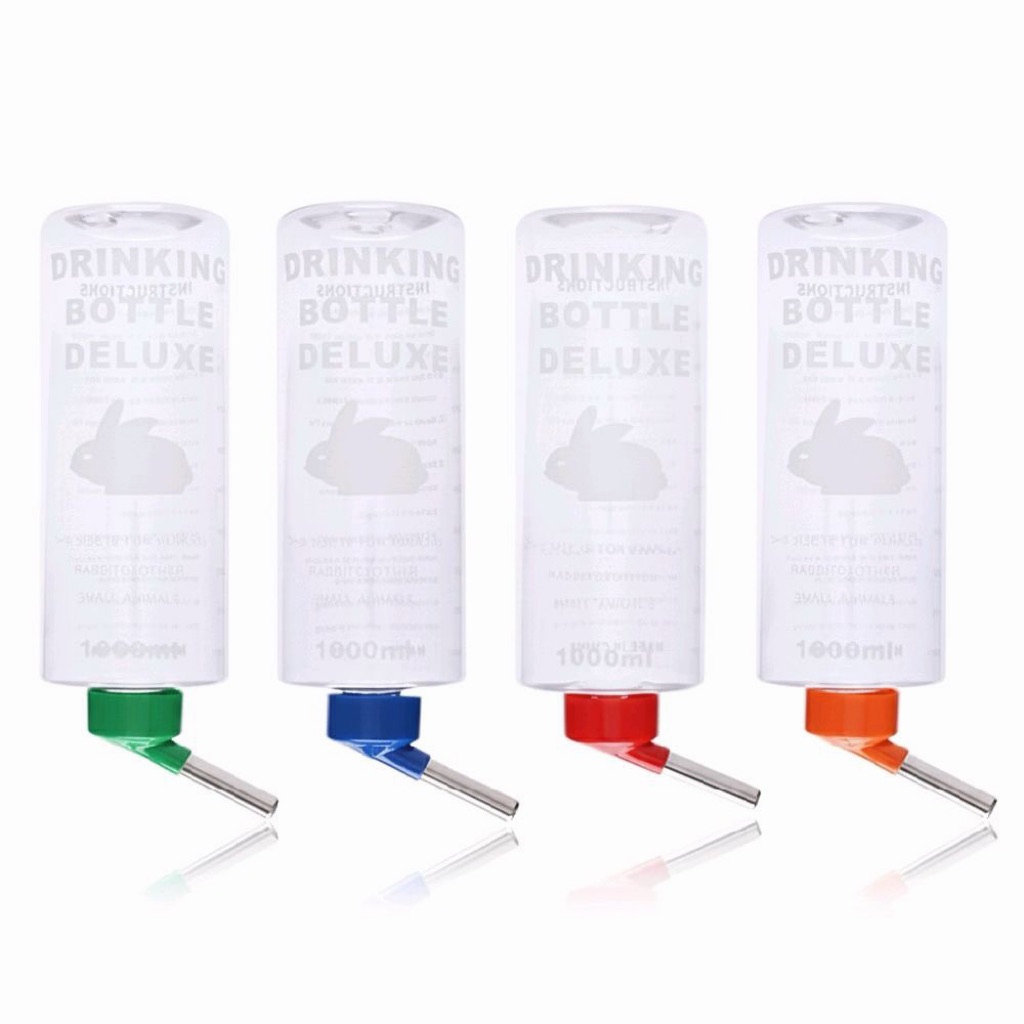 ขวดน้ำสัตว์เลี้ยง ขนาด 1000ML สำหรับติดกรง คละสี รุ่น Drinking Bottle Deluxe สำหรับสัตว์เลี้ยงต่างๆ