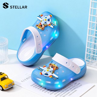 STELLAR รองเท้าเด็กหัวโต รัดส้น กันลื่น มีไฟ แต่งตุ๊กตาสุดน่…