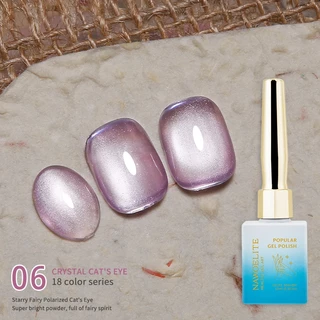 Nawoelite เจลทาเล็บ เจล สีแคทอายคริสตัล 18 สี ผงแม่เหล็กละเอียด ดูดแล้วสว่างทันที อบด้วยไฟ LED/UV
