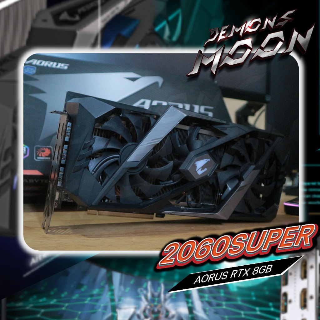 Aorus 2060SUPER 8GB กาดจอมือสอง GIGABYTE AORUS GEFORCE RTX 2060SUPER + ประกัน demons moon 7 วัน