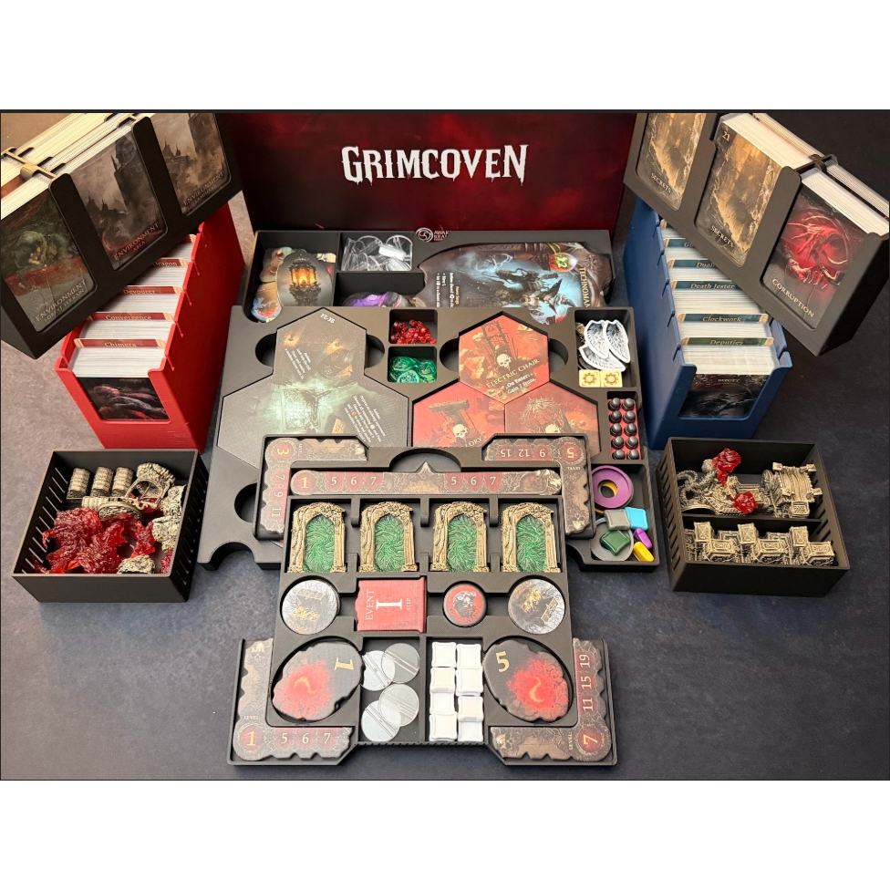 [Make to Order]Organizer & Upgrade Token for Board Game - Grimcoven All-in Organizer (Sleeved cards)