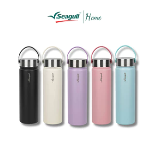 Seagull (หูหิ้ว) กระติกน้ำสุญญากาศ แฮนดี้ 0.75 ลิตร Strap Handle for Handy Vacuum Flask มี 5 สี ดำ/ครีม/ชมพู/ม่วง/ฟ้า