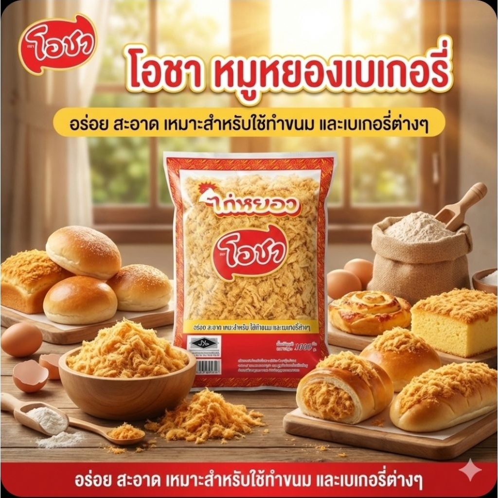 🍗Ocha โอชา ไก่หยอง ขนาด 1 กิโลกรัม.🍗