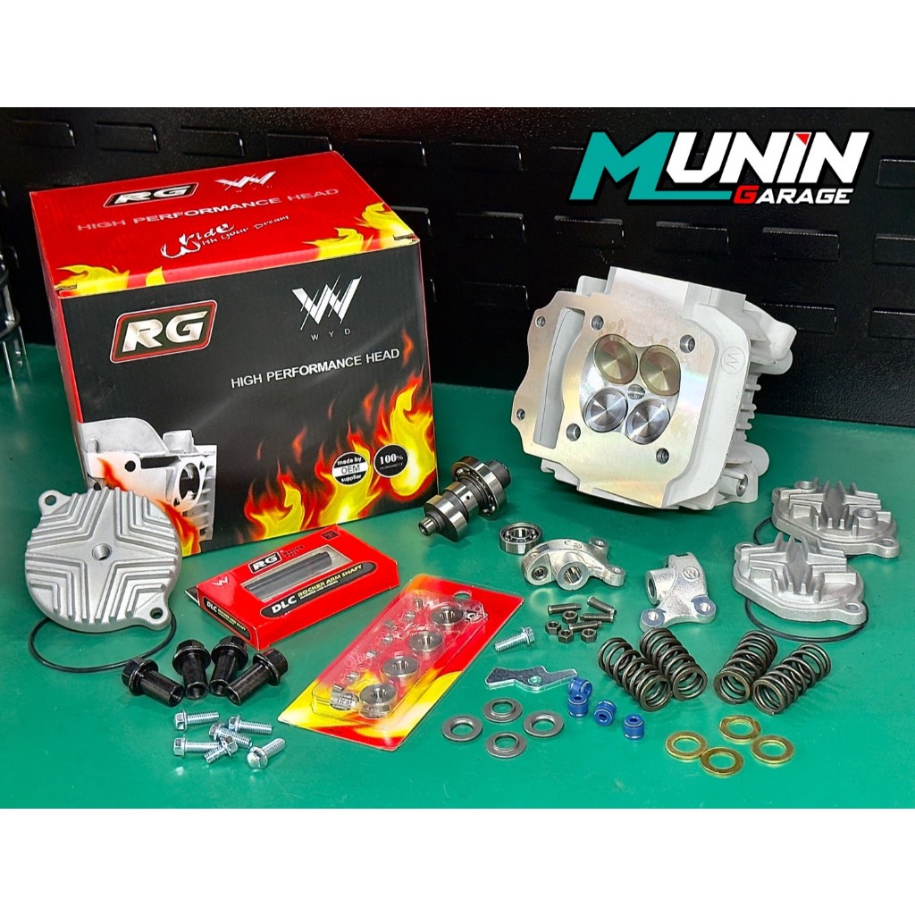 ฝา4วาล์ว125Rg(ล่าสุด)V.3วาล์ว27/24-28/25-30/27บ่าทองเหลือง+สลักDLC+รีเทนเนอร์ไทเทเนี่ยม พร้อมอุปกรณ์ครบ