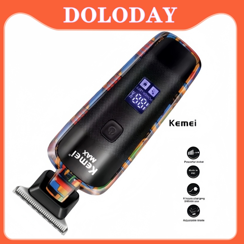 Kemei Km-5090 ปัตตาเลี่ยนตัดผมไฟฟ้า ชาร์จ USB สําหรับผู้ชาย ตัดผม กันขอบ