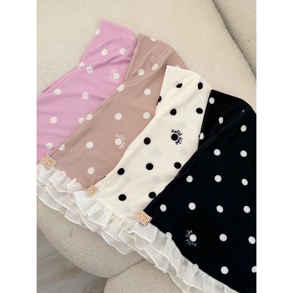 ฮิญาบเด็กน่ารัก Classic Dots ฮิญาบเด็กพิมพ์ลาย ผ้ายืดITY - RETAL STORE