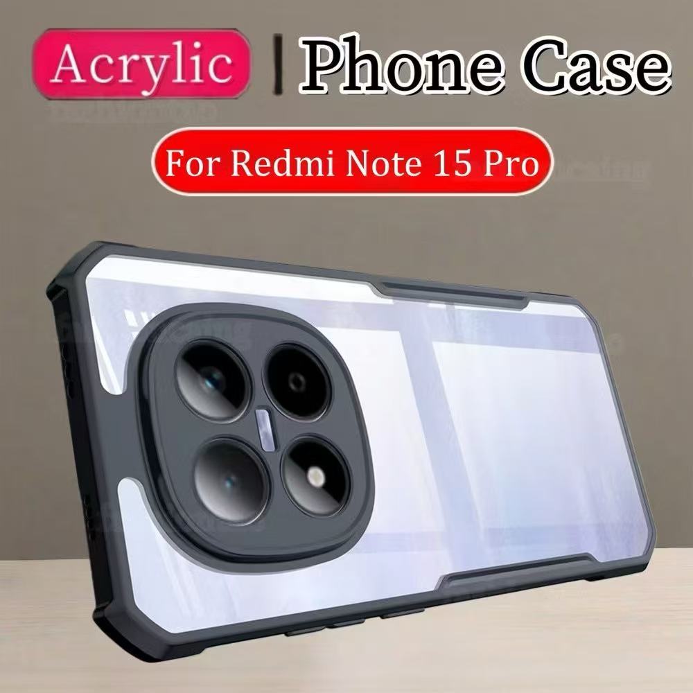 เคสหลังใส ขอบดำ สำหรับ Xiaomi RedmiNote15 Note15Pro Plus Poco M8Pro / Redmi Note14 Note14Pro Plus Poco X7เคสใสกันกระแทก