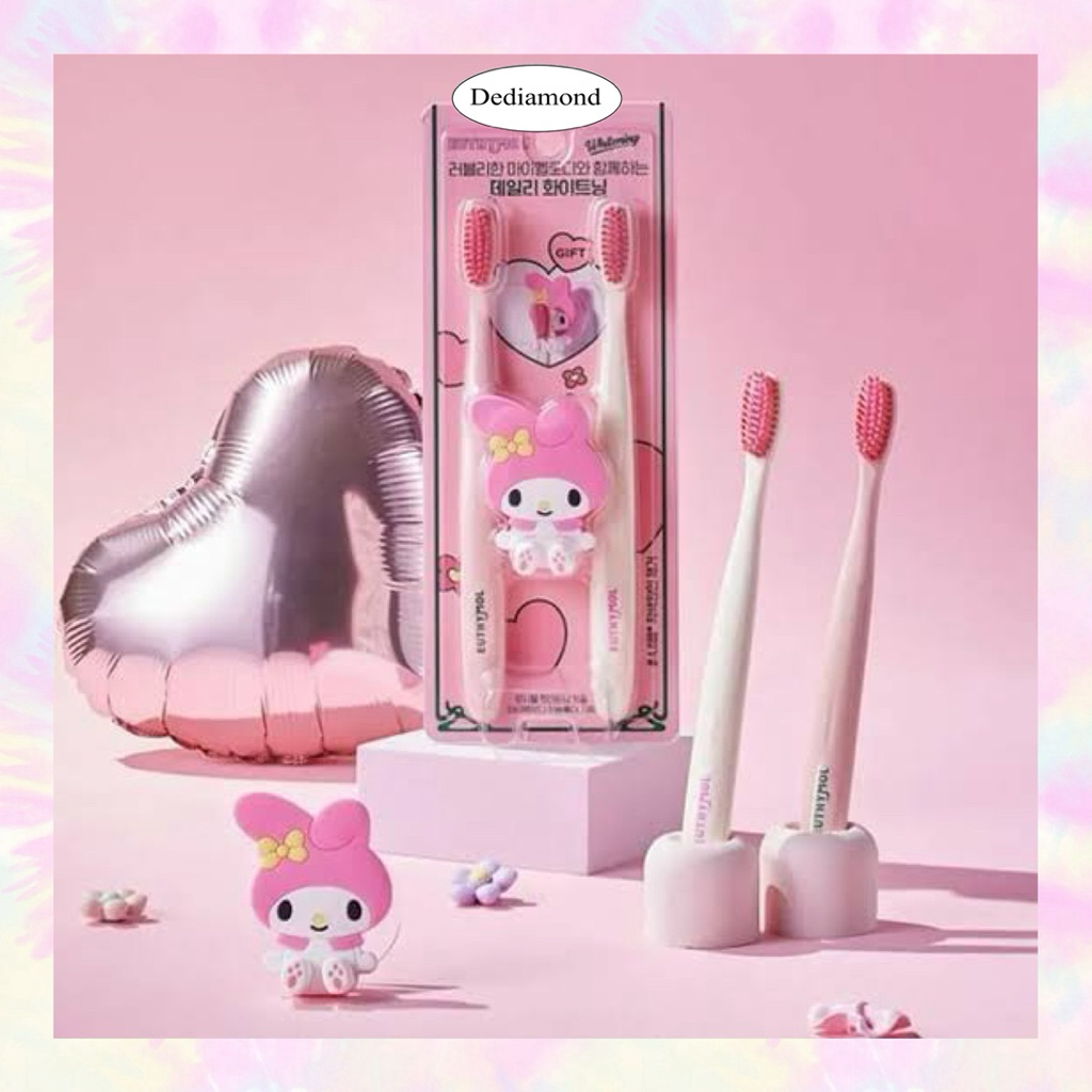 🇰🇷 Euthymol x Sanrio Whitening Toothbrush 2pack Plan ชุดแปรงสีฟัน 2 ชิ้น , สกินแคร์, คูชชั่น , แต่งหน้า ของแท้ 💯