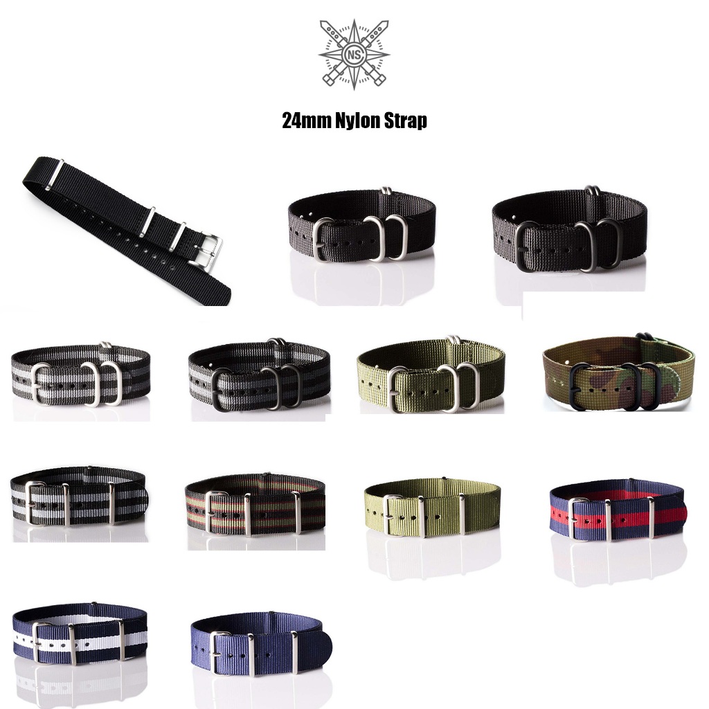 สายนาฬิกาแบบผ้า สายนาโต้ 24mm Nato Strap 24mm รุ่น CNS Watch Strap 24mm