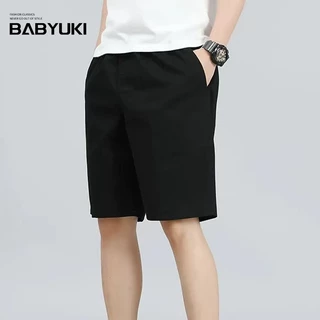 BU กางเกงขาสั้นผู้ชาย เนื้อผ้าดีผ้าcotton100% กางเกงลำลองมียางยืดและเชือก มีไซส์L-3XL