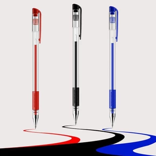 แพ็ค 10 ชิ้น ปากกาเจล หัวปกติ/หัวเข็ม 0.5mm สีน้ำเงิน แดง ดำ