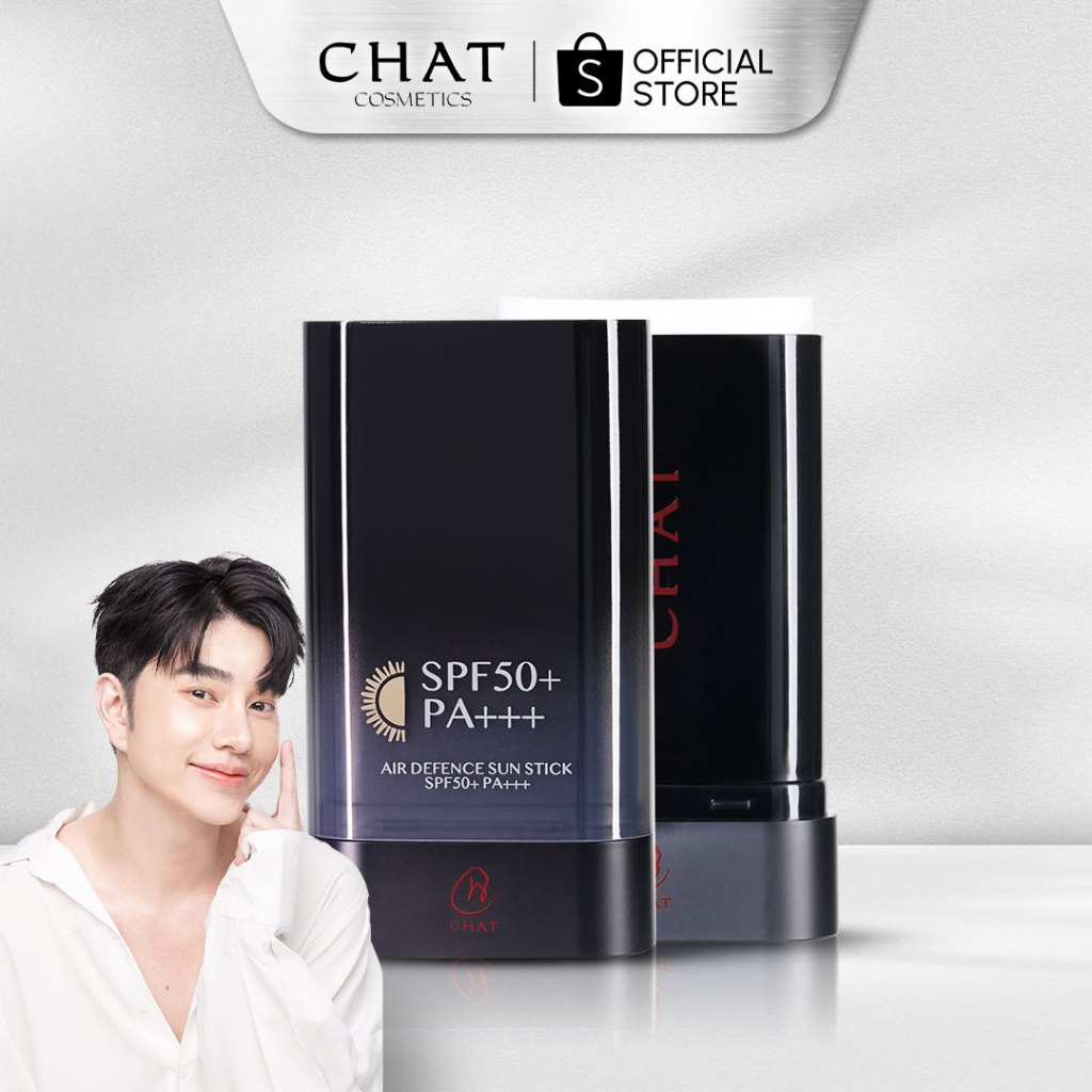 [ในไลฟ์ลดพิเศษ]ไพรเมอร์กันแดดสติ๊กน้องฉัตรแบบแท่ง CHAT AIR DEFENCE SUN STICK SPF50 PA+++ [ของแท้100%]