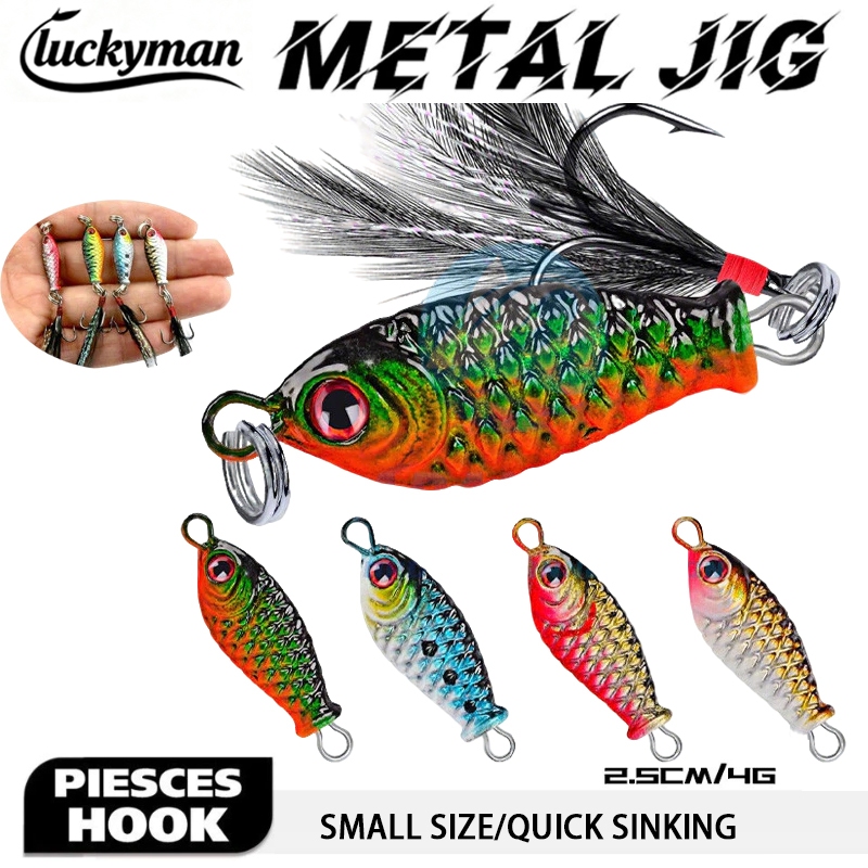 LUCKYMAN เหยื่อตกปลาโลหะ ขนาด 2.5 ซม./4 กรัม เหยื่อโลหะรูปทรงช้อนแบบ VIB เหยื่อจมน้ำเลียนแบบธรรมชาติ