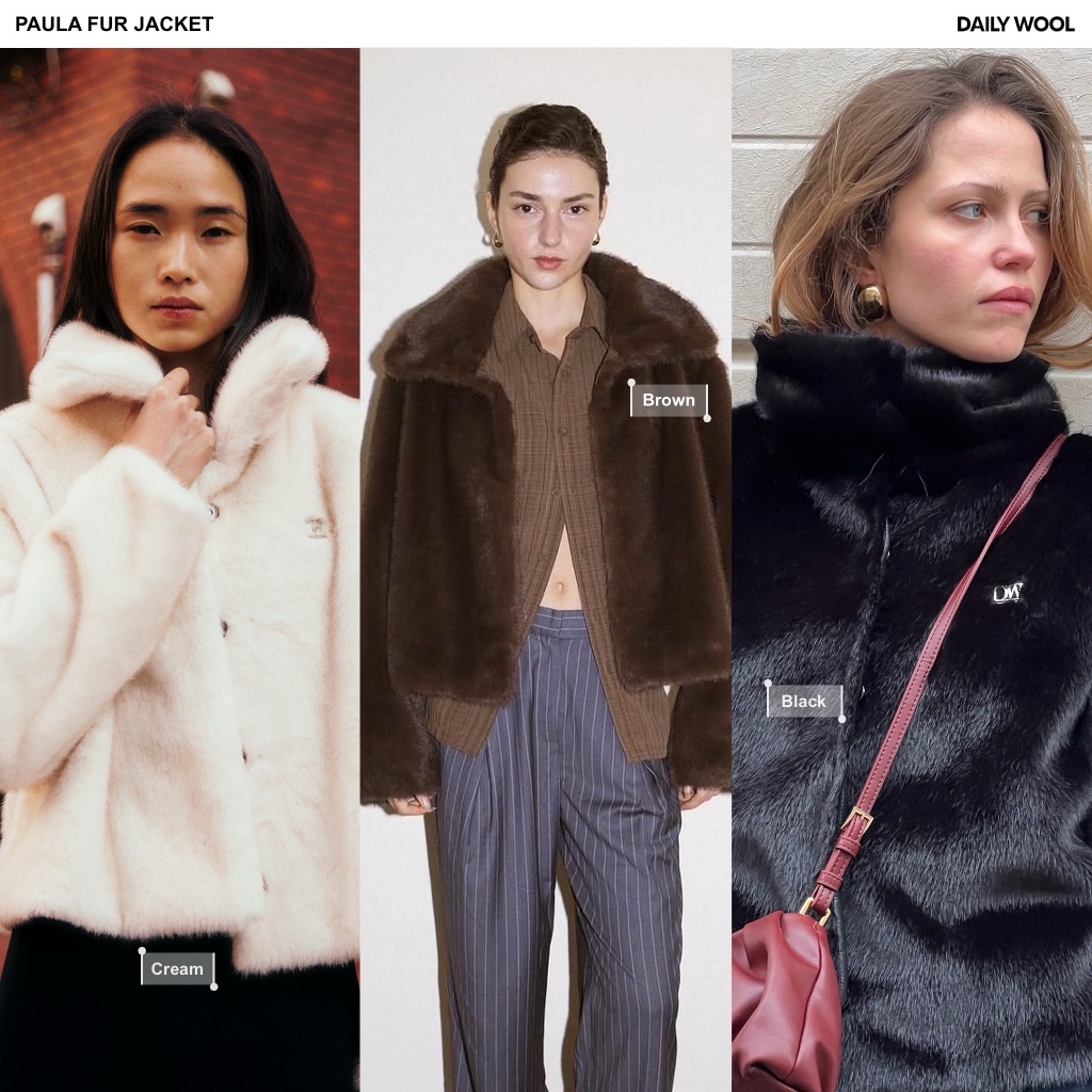 DAILY WOOL Paula Fur JACKET แจ็กเก็ตขนเฟอร์สวยนุ่ม มีกระเป๋าข้างล้วงมือ สวยเหมือนเฟอร์แท้ค่ะ