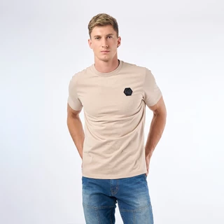DAVIE JONES [BE FEARLESS] เสื้อยืดผู้ชาย Logo Regular Fit T-Shirt สีดำ ขาว กากี LG0153