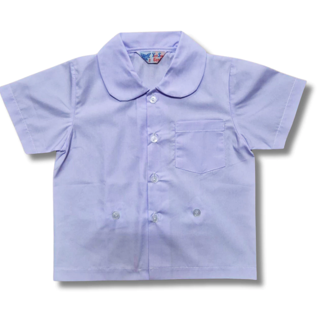 เสื้ออนุบาล คอบัว เอวกระดุม ตรา YS by ย๊อกเซ้ง ผ้าโทเร ใส่สบาย รีดง่าย /บิลเบิกได้