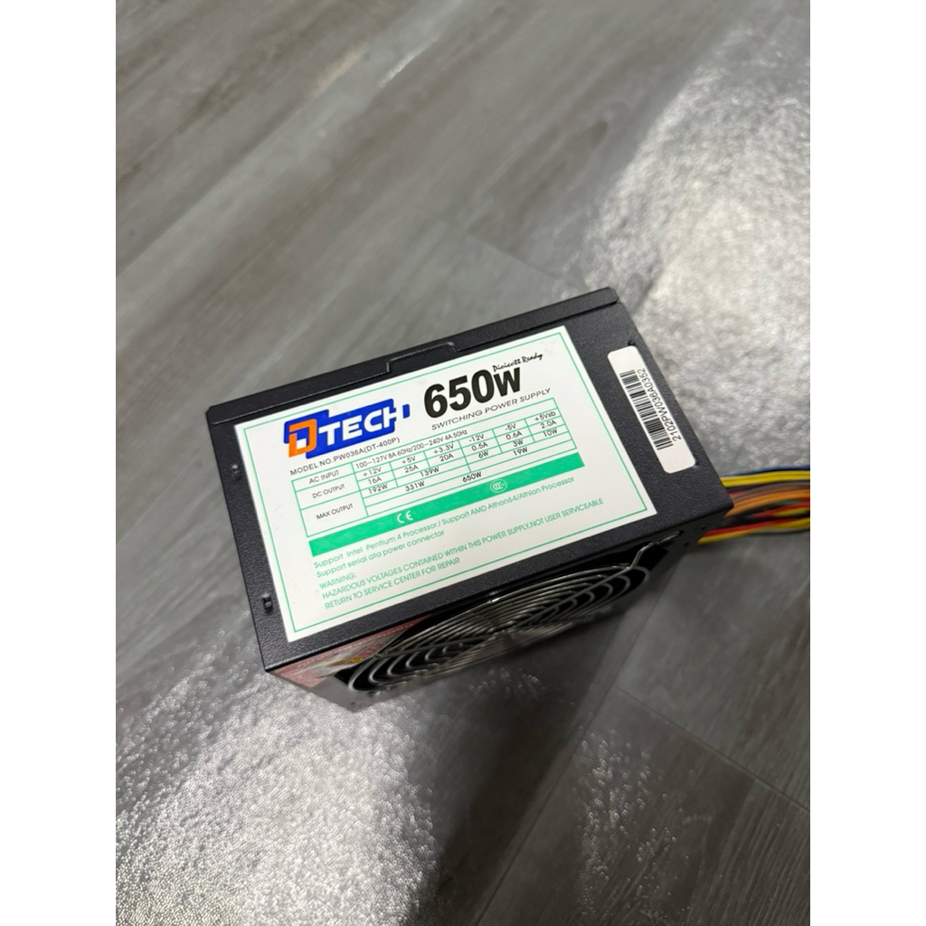 POWER SUPPLY 650W DTECH PW036