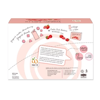 Wel-B​ Yogurt​ Strawberry​ 42g. (โย​เกิร์ตกรอบ​ สตรอเบอร์รี่​ 42 กรัม) - ขนมเด็ก ฟรีซดราย