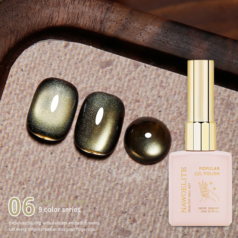 Nawoelite สีเจล สีทาเล็บ สีทาเล็บเจล เจลทาเล็บตาแมว 9 เฉด แสงเงาสูง ผงแม่เหล็กเข้มข้น ติดทนนาน อบด้วยไฟ LED/UV - รูปที่ 6
