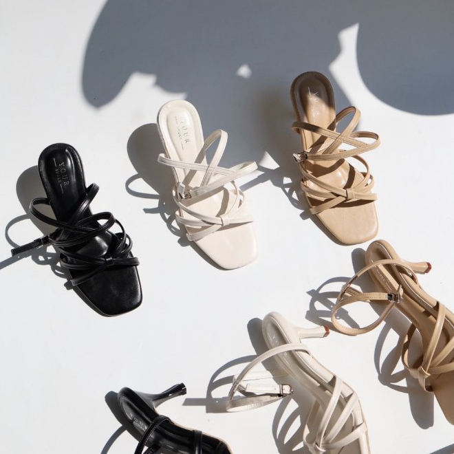 YOURSHOES B26 / รองเท้าส้นสูง 3นิ้ว รองเท้าผู้หญิง รองเท้ารัดข้อ