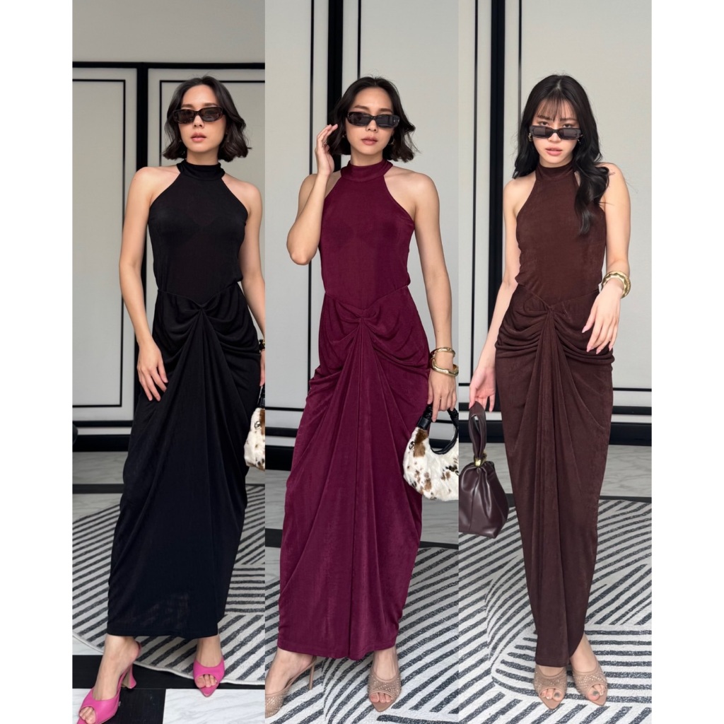 colourblockmatter - Eliana ชุดเซทออกงานเสื้อ + กระโปรง ผ้ายืดได้