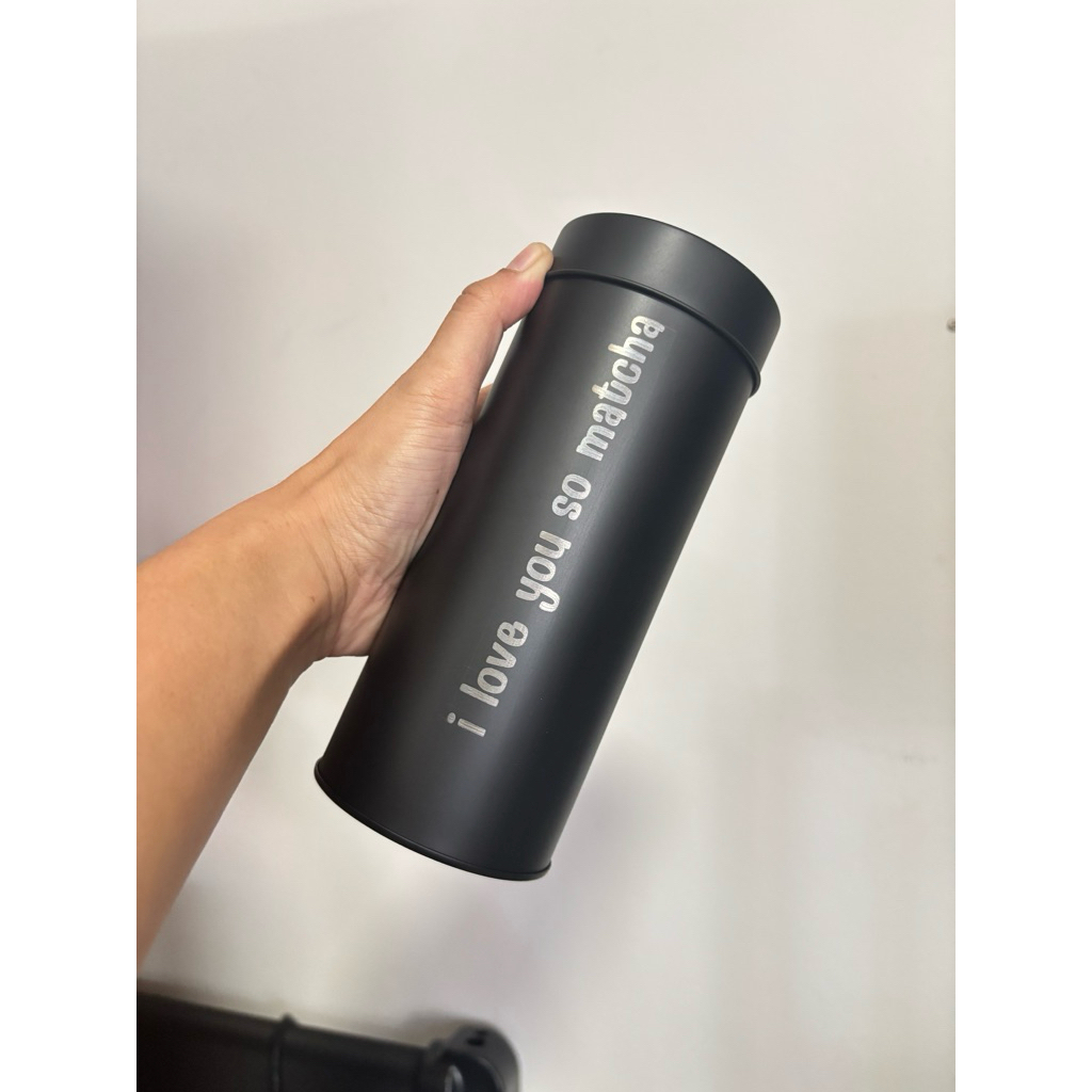 Custom Text กระปุกอะลูมิเนียม สองชั้น สำหรับใส่มัทฉะ กาแฟ หรือ อื่นๆ