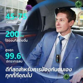 JAMAY M11 ฟอกอากาศ 200 ล้านไอออนลบเพื่อสุขภาพ แบตเตอรี่ 1,000mAh อายุการใช้งานแบตเตอรี่ยาว Purify Air กำจัดสารก่อภูมิแพ้