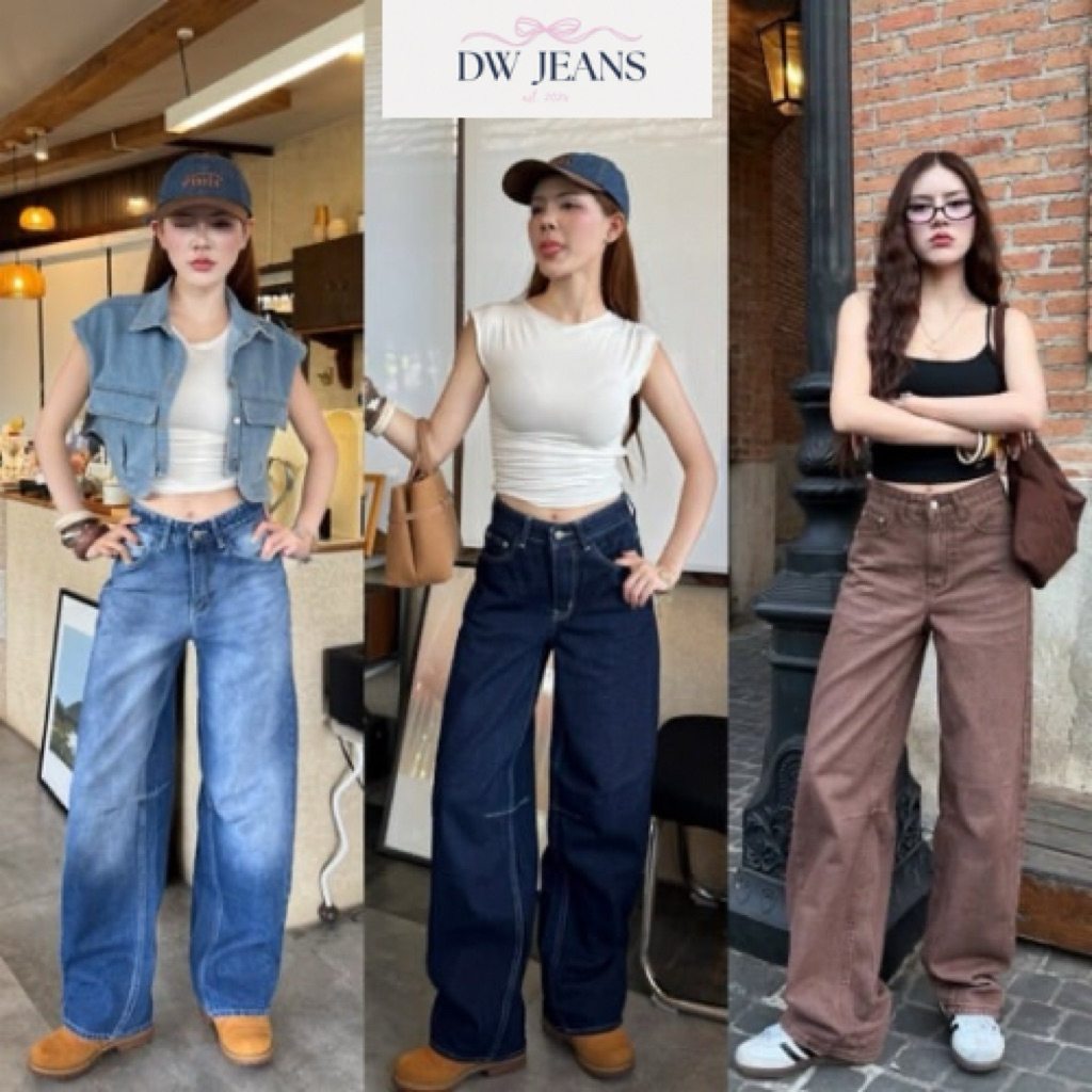 (🚚ส่งด่วน) YAM jeans | S-3XL✨ กางเกงยีนส์เอวสูงขากระบอกบาเรล barrel ym9927 ym9926 ym9934 DWjeans