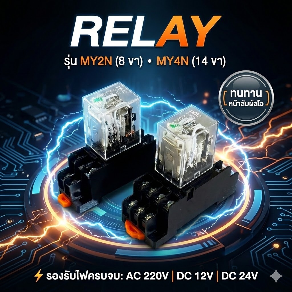 รีเลย์ ซ๊อคเก็ต RELAY my2 my2n my2n-gs my4n my2n+socket my4n+socket DC12v DC24v AC220v