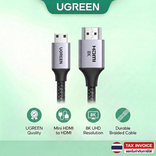 Ugreen HD163 mini HDMI to HDMI 2.1 8K หัวอลูมิเนียม รุ่น 15514 / รุ่น 15515