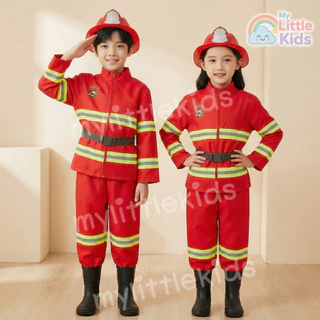 ชุดนักดับเพลิงเด็ก Firefighter ชุดอาชีพในฝัน อุปกรณ์แน่น ผ้าใส่สบาย ไม่ร้อน ชุดแฟนซีเด็ก เสริมพัฒนาการ บทบาทสมมติ