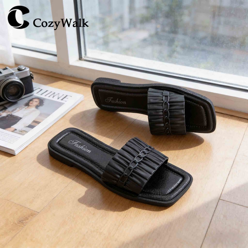 CozyWalk รองเท้าแตะแบบสวม น้ำหนักเบา ใส่สบาย พื้นกันลื่น ดีไซน์แฟชั่น มี 4 สีให้เลือก พร้อมส่ง