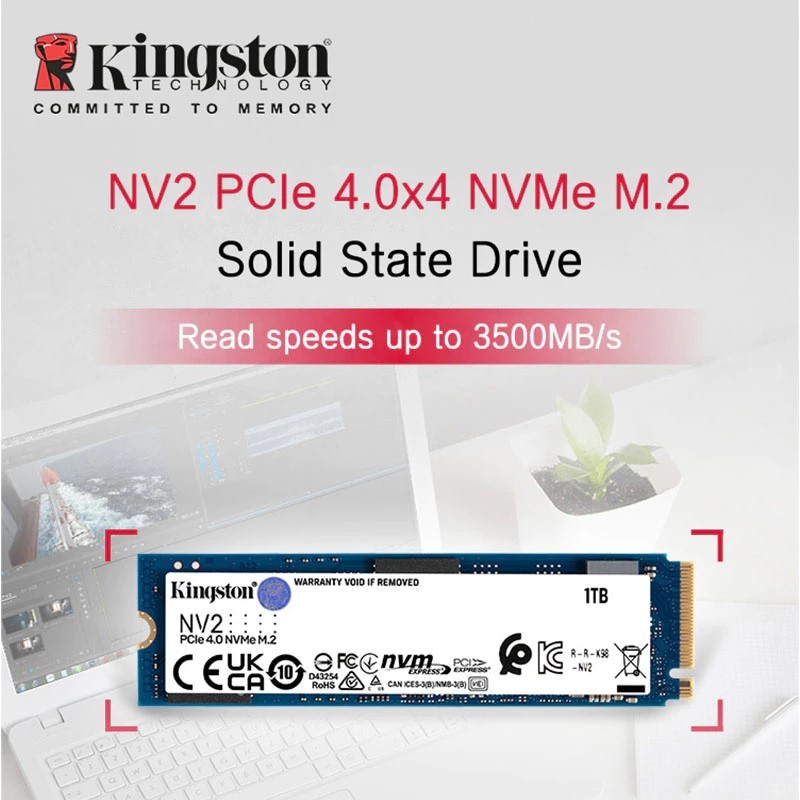 Kingston M.2 2 TB SSD (เอสเอสดี) ใหม่เอี่ยม KINGSTON NV2 - PCIe 4/NVMe M.2 2280 (SNV2S/2000G)
