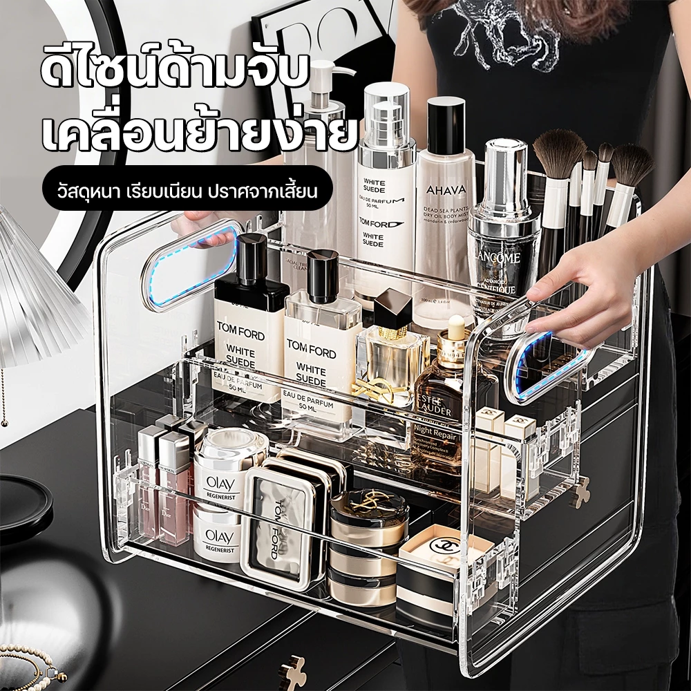ชั้นวางโปร่งใส 3 ชั้น ที่ใส่เครื่องสําอาง ชั้นวางของอะคริลิค สำหรับแต่งบ้าน อเนกประสงค์ ประหยัดพื้นที่ ขายดี thumbnail 5