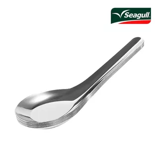 Seagull ช้อนจีนใหญ่ ซีกัล (6 คัน/แพ็ค) รุ่นมาตรฐาน สำหรับทานซุป/ก๋วยเตี๋ยว