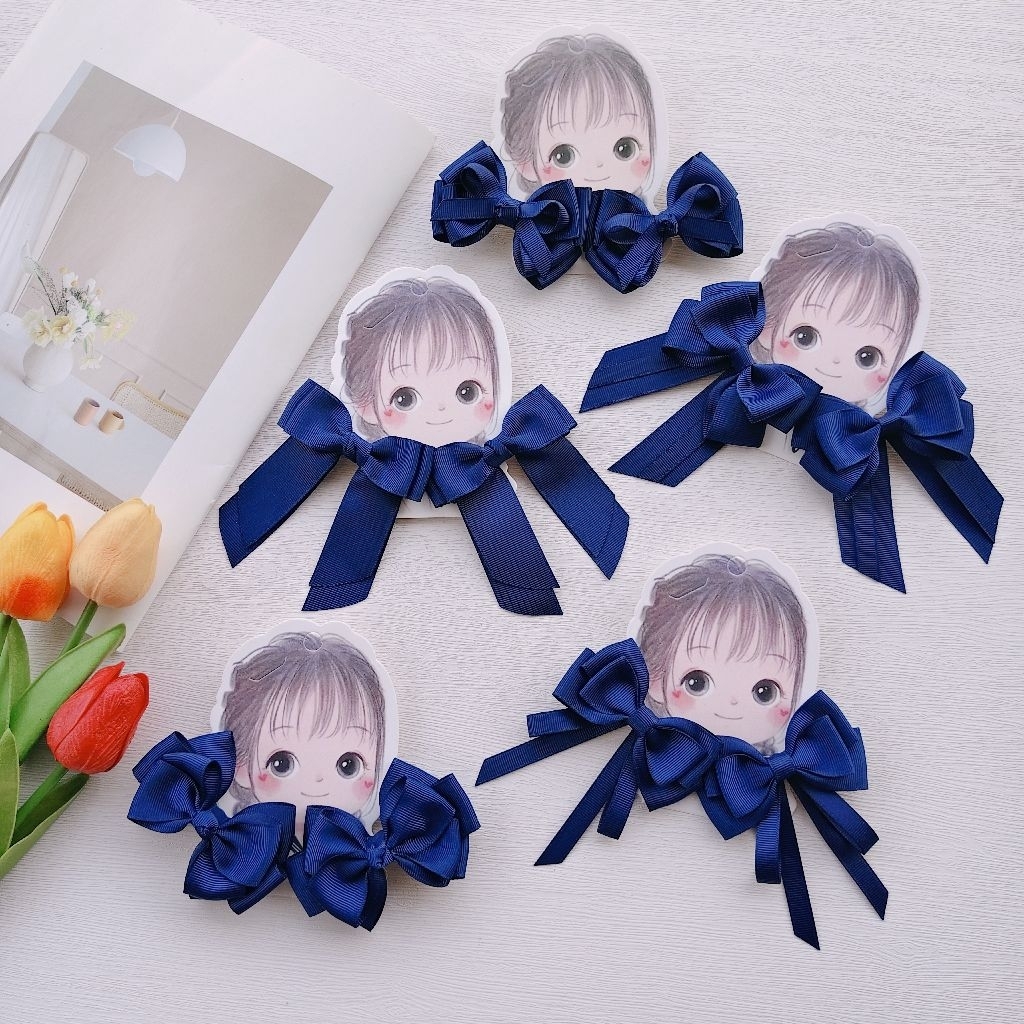 New โบว์นักเรียนโทนสีกรม(ราคา/1คู่) – โปรปัง