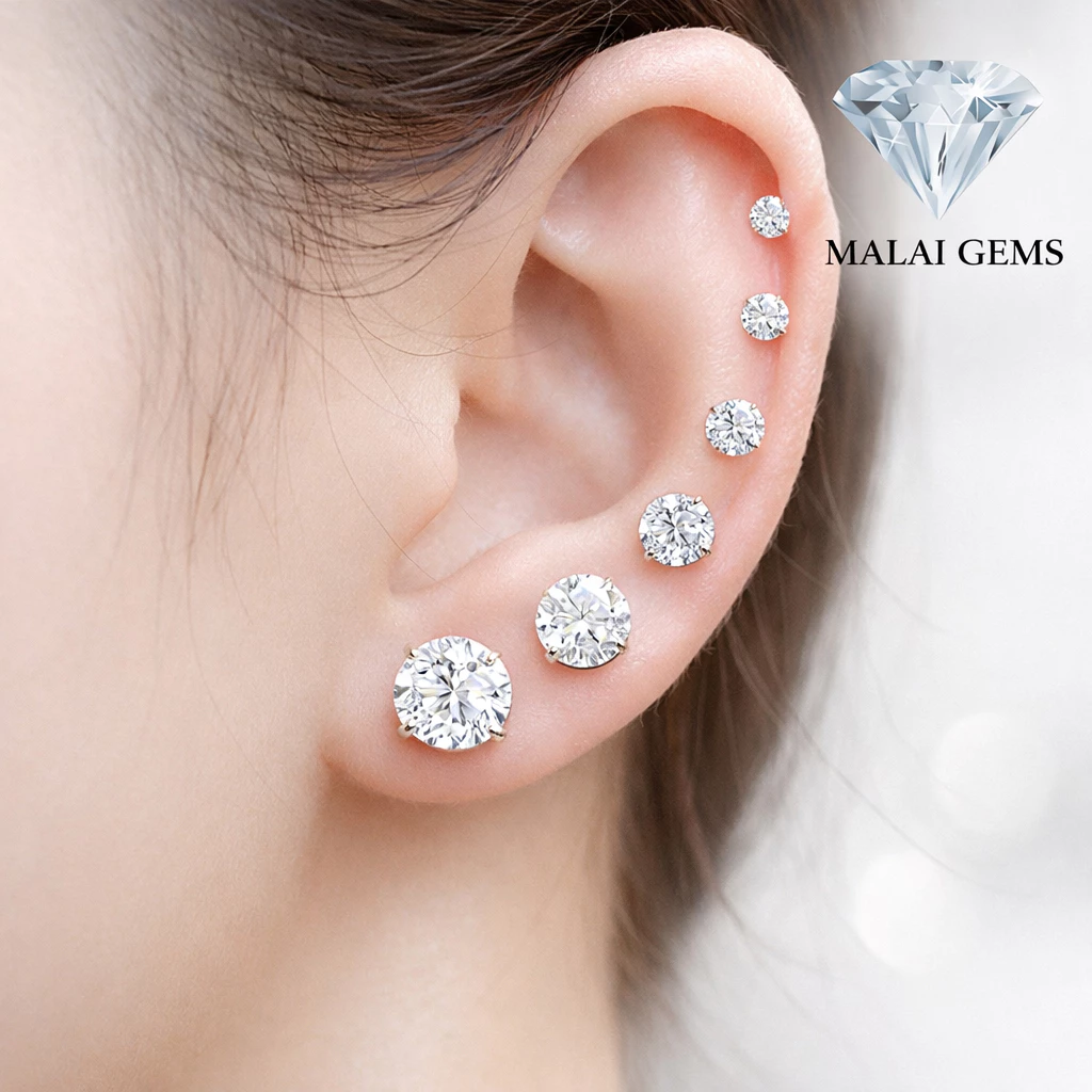 ต่างหูเพชรสวิส CZ แท้100% 💎 Malai Gems ต่างหูแฟชั่น ตุ้มหู มีใบรับประกัน มีส่งด่วนทันที🇹🇭