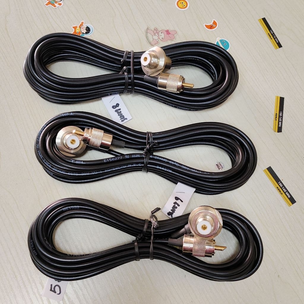 #RG58สายนำสัญญาณวิทยุสื่อสารพร้อมขั้วแจคเม้า+PL259