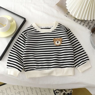 เสื้อสเวตเติอร์เด็ก เสื้อแขนยาวเด็ก ปักลายหมี อินเทรนด์ ใส่ได้ทั้งชายและหญิง คอกลม