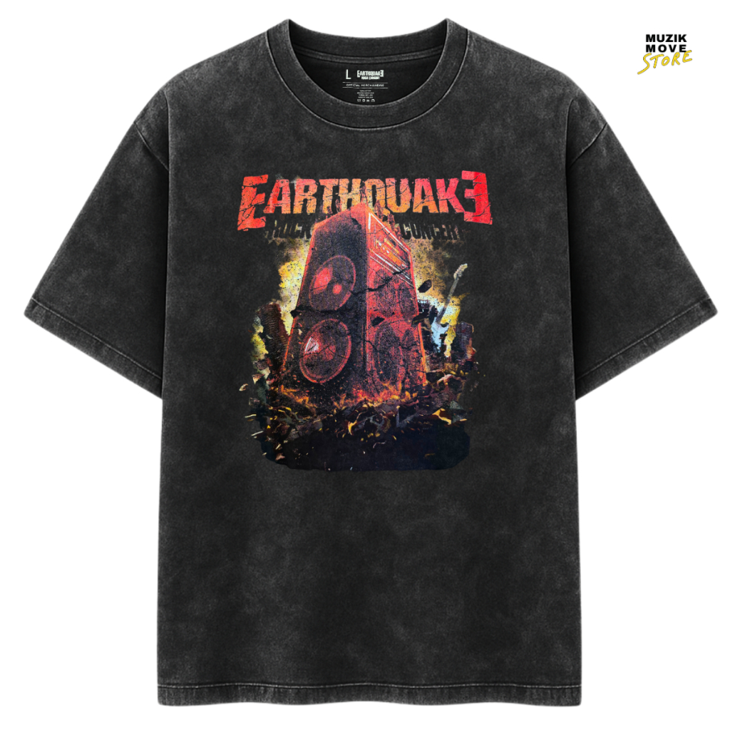 T-Shirt Earthquake Speaker Oversized washed