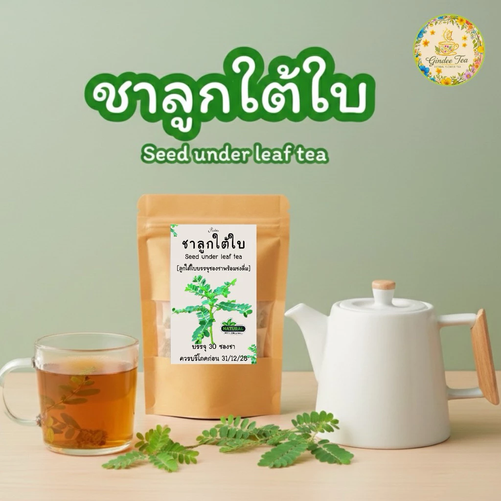 ชาลูกใต้ใบ บรรจุ 30 ซองชา Seed under leaf Tea เครื่องดื่มสมุนไพรชนิดชงดื่มแบบซองชา ชาลูกใต้ใบรสชาติดี ดื่มง่าย ไม่ขม