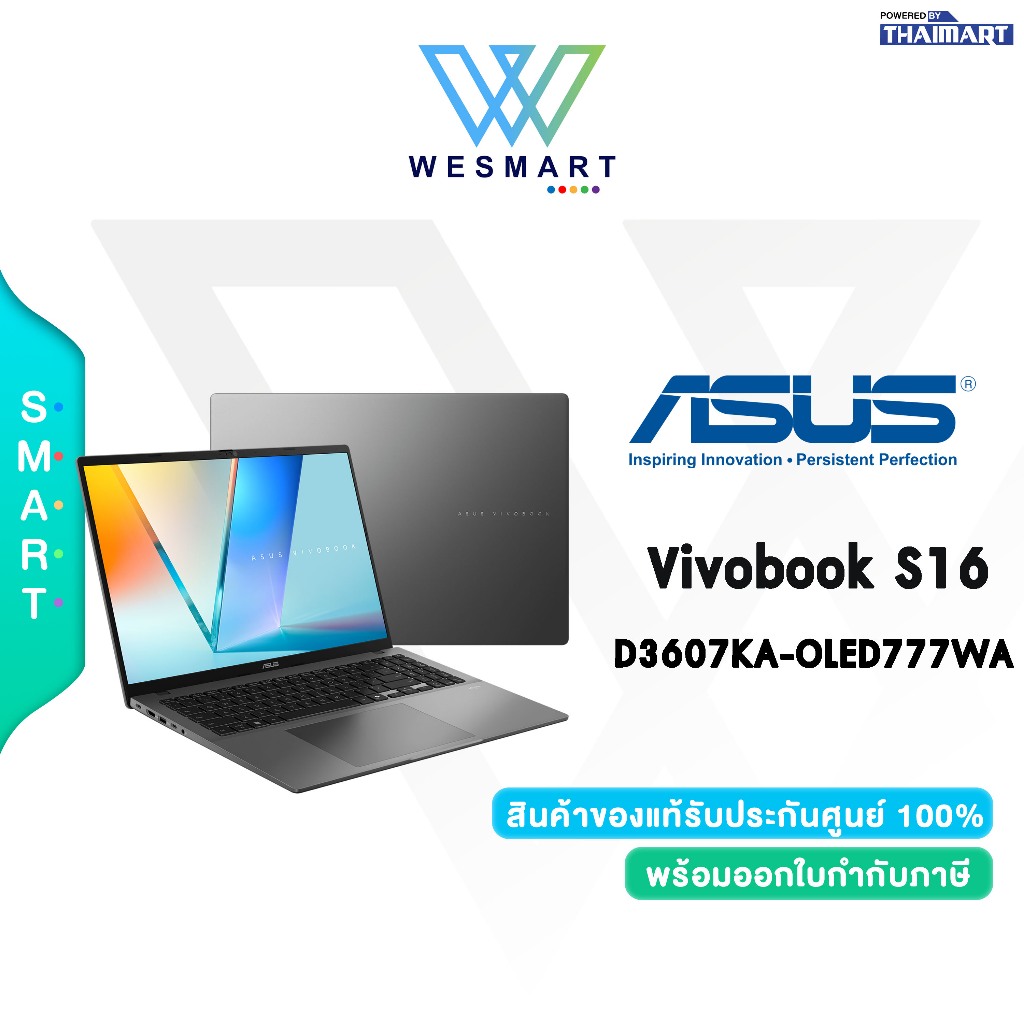 (Clearance) ASUS NOTEBOOK Vivobook S16 D3607KA-OLED777WA : DEMO สินค้าตัวโชว์/ประกันศูนย์ ASUS 3 ปี