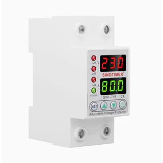 SINOTIMER ป้องกันไฟตก ซิโนไทเมอร์ AC ไฟเกิน ไฟกระชาก กันไฟตก ปรับตั้งค่าแรงดัน Over Voltage and Under 40A 63A SVP716