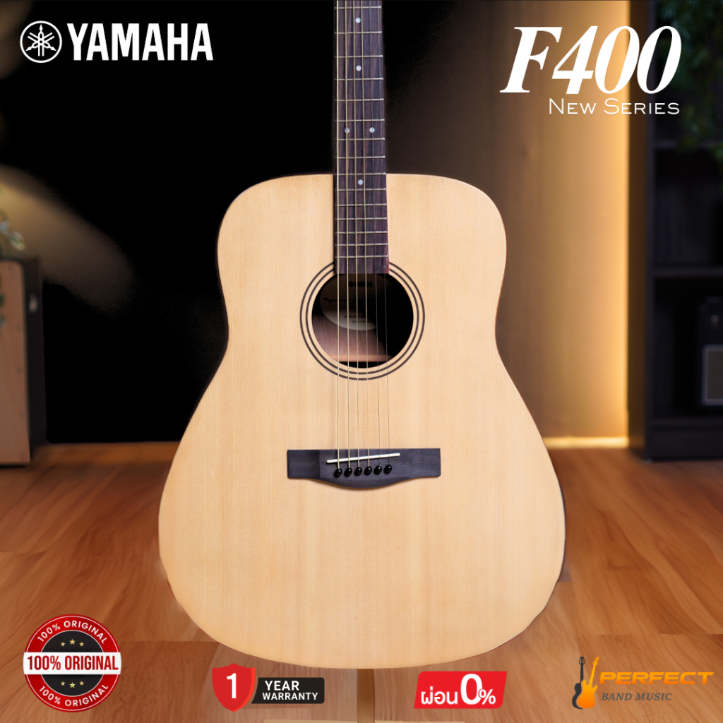 กีตาร์โปร่ง Yamaha F400 Natural Satin Acoustic Guitar F-400 พร้อมกระเป๋า EDB + ปิ๊ก +ประแจ รับประกัน1ปีจากแบรนด์ - รูปที่ 2