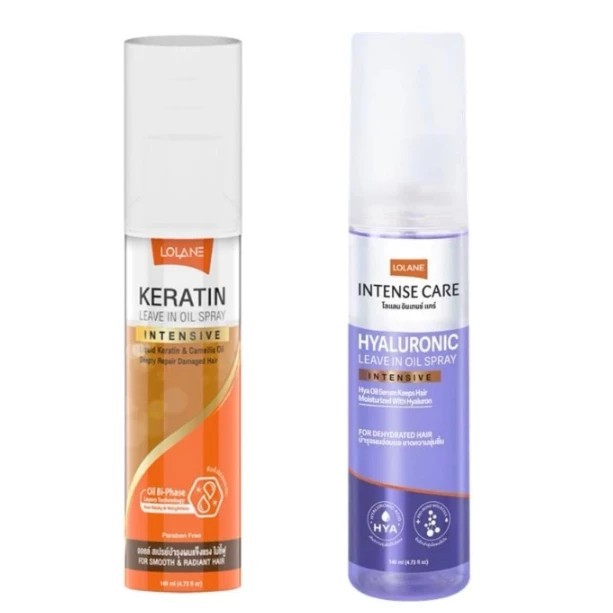Lolane Keratin Leave In Oil Spray ออยสเปรย์ /Intense Care Leave-In Hyaluronic Serum/Spray เซรั่มบำรุ