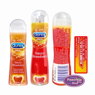 Durex Play เจลหล่อลื่น ดูเร็กซ์ เพลย์ สตรอเบอร์รี่ 50,100มล. [1 ขวด สีแดง] JJ 610X Saucy Strawberry Gel เจล