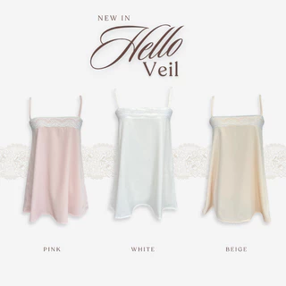 ( New colors ) Sistersfabric - Veil lace top เสื้อสายเดี่ยวผ้าพริ้ว ตกเเต่งลูกไม้ มีซิปด้านหลัง
