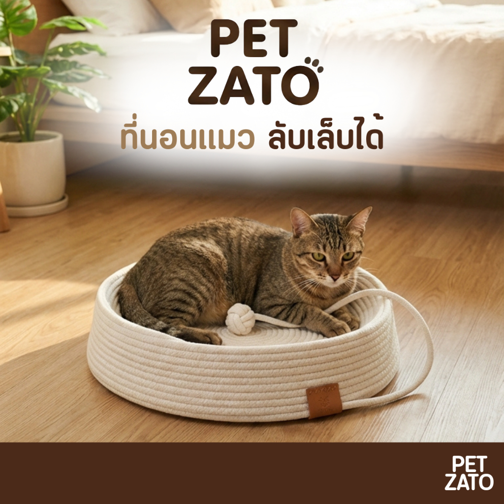 𝗣𝗘𝗧𝗭𝗔𝗧𝗢 ที่นอนแมว สไตล์มินิมอล ไม่ขาดลุ่ยง่าย แข็งแรง ทนทาน